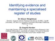Identifying evidence and maintaining a specialised register of studies