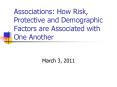 Associations: How Risk, Protective and Demographic Factors are Associated with One Another PowerPoint PPT Presentation