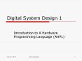 Digital System Design 1 PowerPoint PPT Presentation