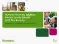 Humana Pharmacy Solutions: Pinellas County Schools 2013 Plan Benefits