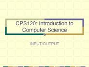 CPS120: Introduction to Computer Science