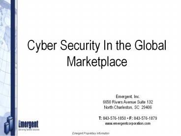 Cyber Security In the Global Marketplace