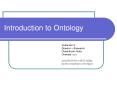 Introduction to Ontology PowerPoint PPT Presentation