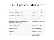 OPC Election Dates 2015