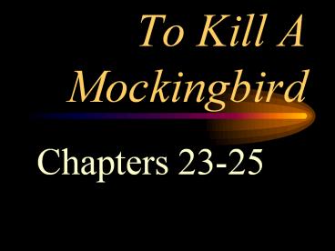 To Kill A Mockingbird