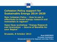 Cohesion Policy support for Sustainable Energy 2014-2020 New Cohesion Policy  PowerPoint PPT Presentation