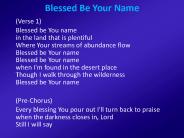 Blessed Be Your Name