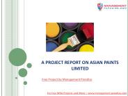 Free Project Report on Asian Paints Ltd