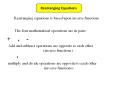 Rearranging Equations PowerPoint PPT Presentation