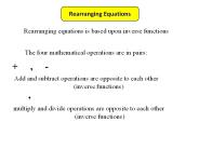Rearranging Equations