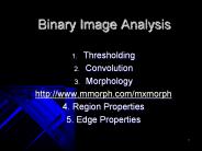 Binary Image Analysis
