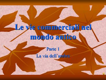 Le vie commerciali nel mondo antico