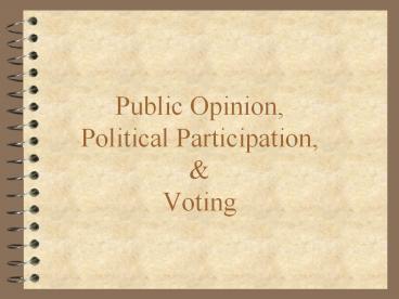 Public Opinion, Political Participation,