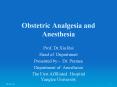 Obstetric Analgesia and Anesthesia PowerPoint PPT Presentation