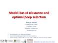 Model-based elastance and optimal peep selection PowerPoint PPT Presentation