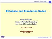 Database and Simulation Codes