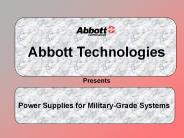 Power Supplies for Military-Grade Systems