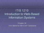 ITIS 1210 Introduction to Web-Based Information Systems