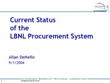 LBNL Procurement System