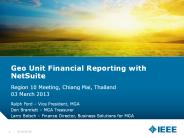 Geo Unit Financial Reporting with NetSuite