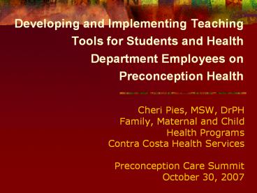 Cheri Pies, MSW, DrPH