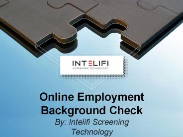Online Employment Background Check