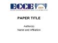 PAPER TITLE PowerPoint PPT Presentation
