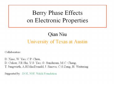 Berry Phase Effects on Electronic Properties