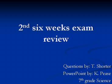 2nd six weeks exam review