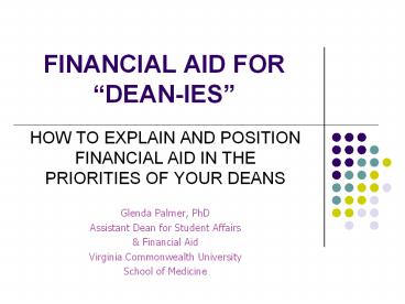 FINANCIAL AID FOR 