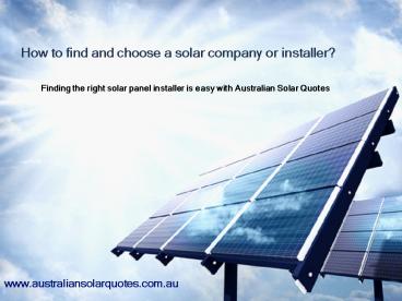 How to find and choose a solar company or installer? (1)