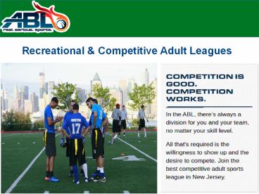 Adult Flag Football League Hudson County