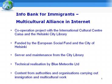 Info Bank for Immigrants 