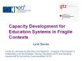 Capacity Development for Education Systems in Fragile Contexts PowerPoint PPT Presentation