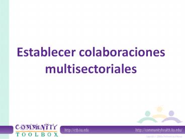 Developing Multisector Collaborations