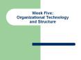Week Five: Organizational Technology and Structure PowerPoint PPT Presentation