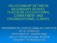 RELATIONSHIP%20BETWEEN%20SECONDARY%20SCHOOL%20TEACHERS%20OCCUPATIONAL%20COMMITMENT%20AND%20ORGANIZATIONAL%20CLIMATE PowerPoint PPT Presentation