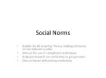 Social Norms PowerPoint PPT Presentation