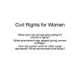 Civil Rights for Women PowerPoint PPT Presentation