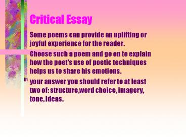 Critical Essay