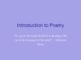 Introduction to Poetry PowerPoint PPT Presentation