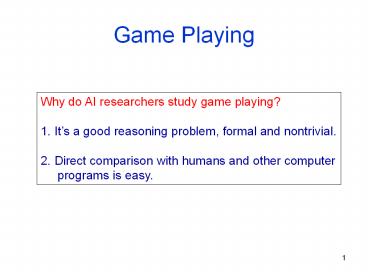 Game Playing