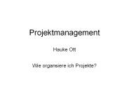 Projektmanagement Hauke Ott