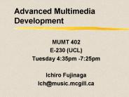Advanced Multimedia Development
