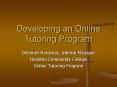 Developing an Online Tutoring Program PowerPoint PPT Presentation