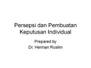 Persepsi dan Pembuatan Keputusan Individual
