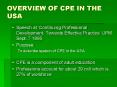 OVERVIEW OF CPE IN THE USA PowerPoint PPT Presentation