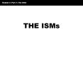 THE%20ISMs PowerPoint PPT Presentation