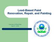 Lead-Based Paint Renovation, Repair, and Painting