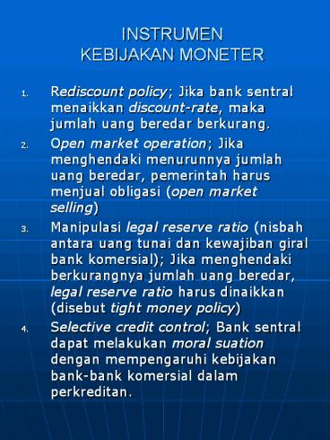 INSTRUMEN KEBIJAKAN MONETER